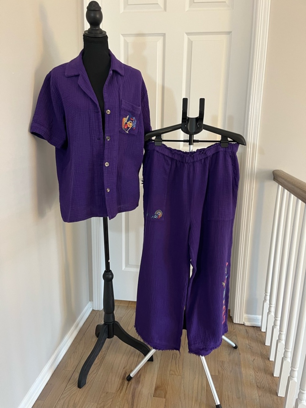 Johnny Was Camp L Short-Sleeve Shirt and XL Pants